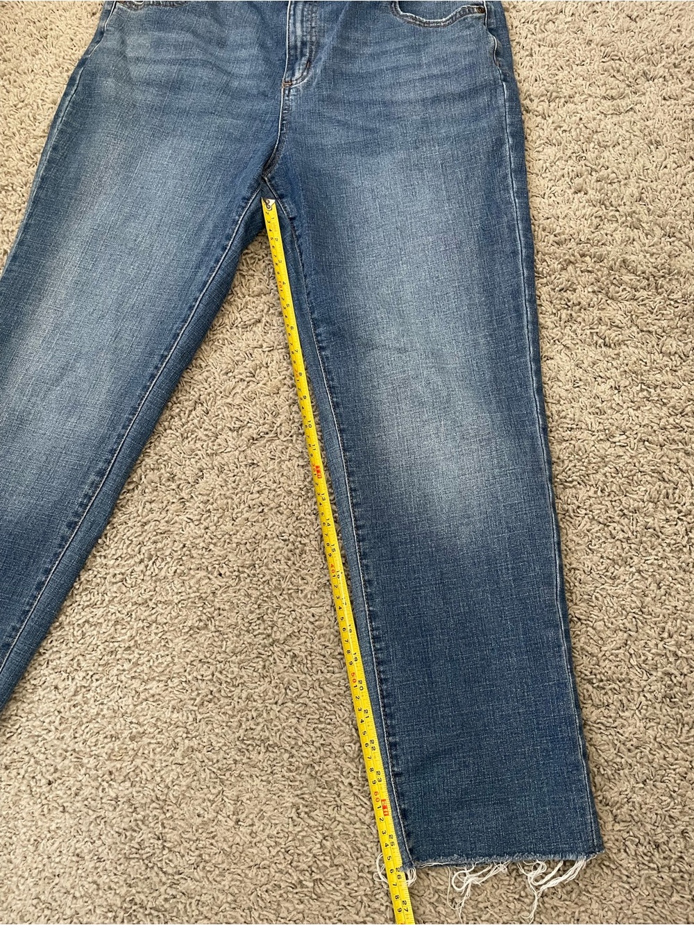 Sonoma Medium Blue Cropped Boyfriend Jeans with Raw Hem - Picture 9 of 10